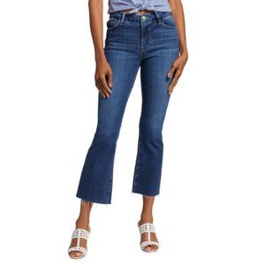 Frame Womens 27 Le Crop Mini Boot Dark Wash Denim Raw Hem Jeans